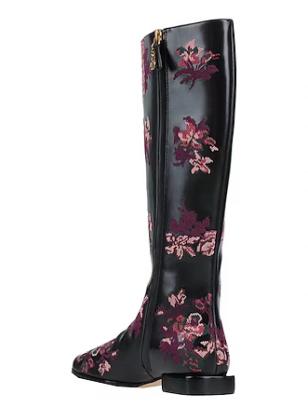 36 NIB 1000.00 7.5 Tory Burch Women's Embroidered Square-Toe Knee Boot